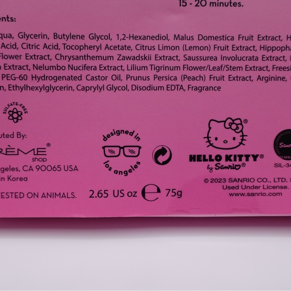 The Creme Shop x Hello Kitty Ready Set Glow Limited Edition Face Mask Sheet 3 - Picture 5 of 5